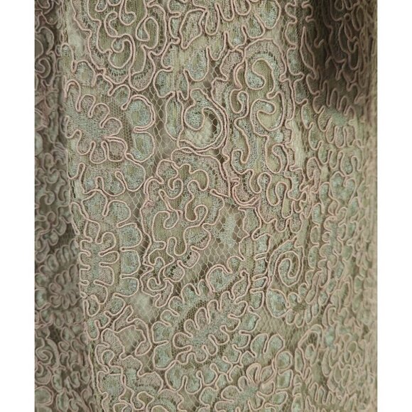 Vintage Catherine Regehr Silk Taffeta & Lace Gown S Green Dress Bow VTG - Picture 9 of 16